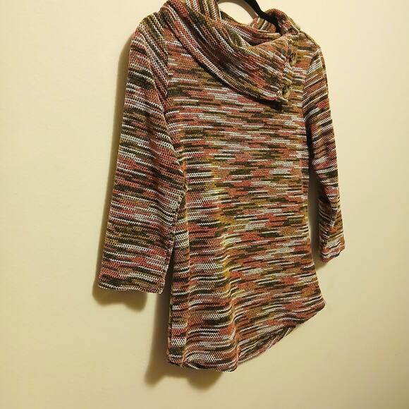 Women's Ruby Rd Colorful Artsy Mock Neck Boho Sweater XS - Picture 6 of 9